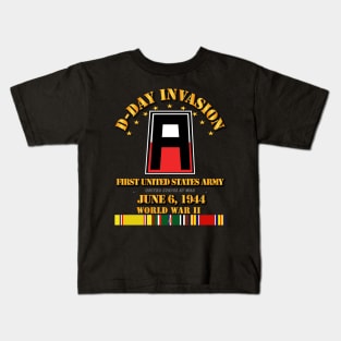 First United States Army - D Day w Svc Ribbons Kids T-Shirt